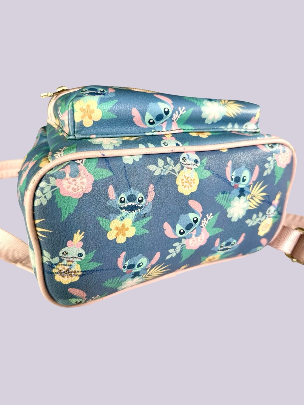 Loungefly Rare Lilo & Stitch Floral Print Mini Backpack-Rare OG HEART Logo - Picture 10 of 16